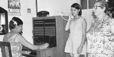 Fotografia histórica do Posto telefônico de Benfica